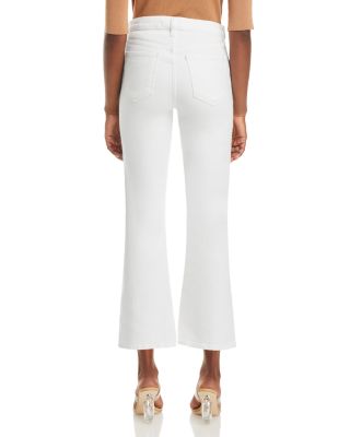 The Callie High Rise Cropped Flare Jeans in White