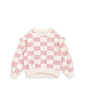 Shop Miles The Label Girls' Ruffled Sweatshirt - Little Kid In Lt Pink
