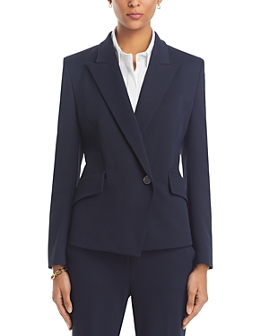 Hugo Boss Regular-fit Jacket In Stretch Twill In Sky Captain