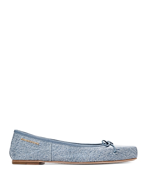 Alexander Wang Blue Billie Trompe-l'oeil Ballerina Flats In Pebbled Beach