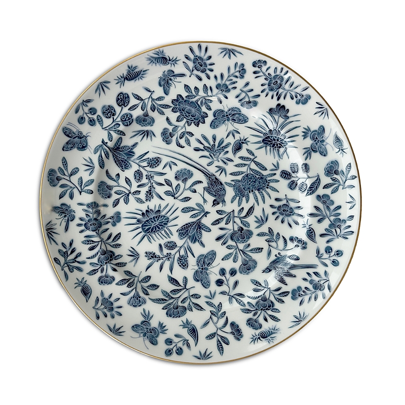 Mottahedeh Sacred Bird & Butterfly Blue Dinner Plate In Blue