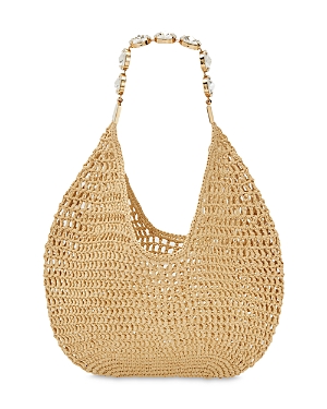 L'alingi Crochet Hobo Bag In Beige