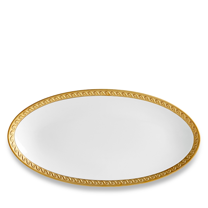 L'objet Neptune 24k Gold-rimmed Oval Platter, 14" In Gold