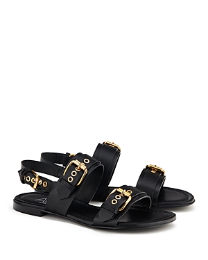 Shop Agl Attilio Giusti Leombruni Women's Summer Nero Buckled Strappy Slingback Sandals In Black