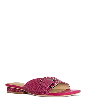 Donald Pliner Women's Slip On Buckled Slide Sandals In Magenta