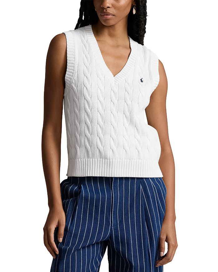 Ralph Lauren Cotton Cable Knit Sweater Vest