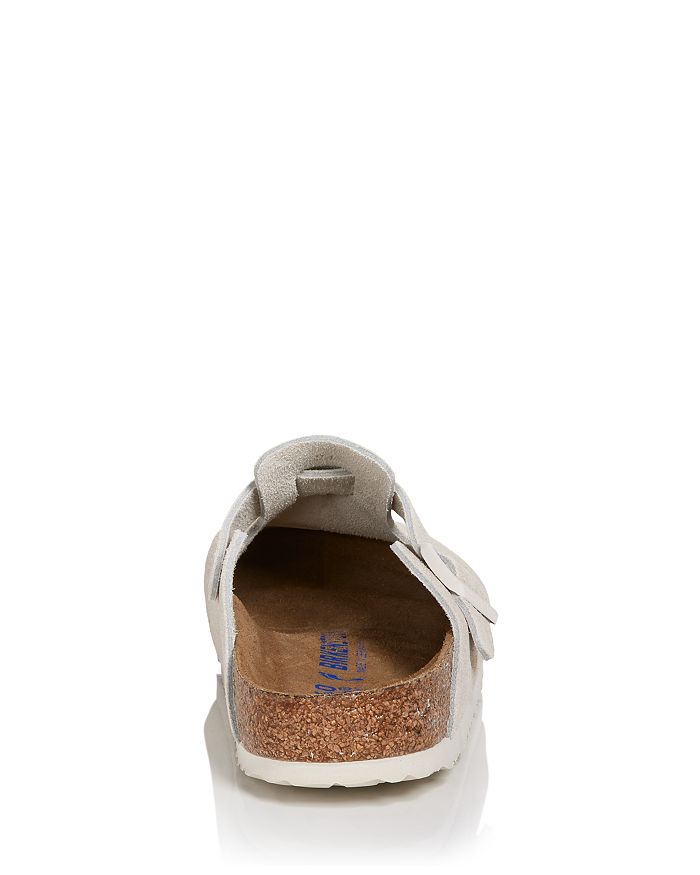Birkenstock Off-white Narrow Boston Soft Footbed Slip-on Loafers In White
