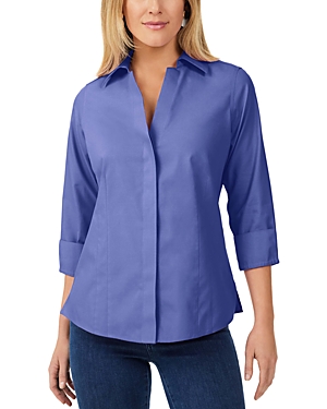 Foxcroft Taylor Fitted Non-iron Shirt In Dark Chambray