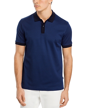 Shop Hugo Boss Parlay Regular Fit Mercerized Cotton Polo Shirt In Dark Blue