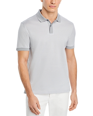 Shop Hugo Boss Parlay Regular Fit Mercerized Cotton Polo Shirt In Silver