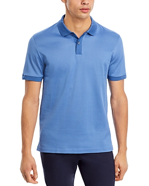 Shop Hugo Boss Parlay Regular Fit Mercerized Cotton Polo Shirt In Open Blue