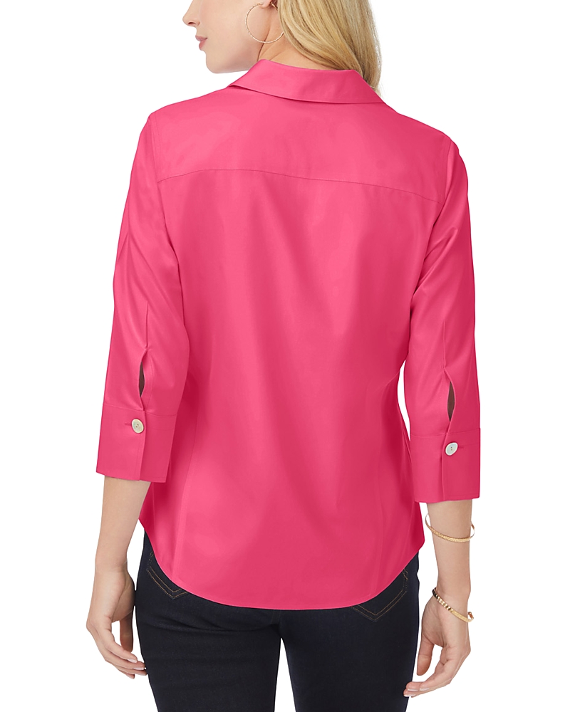 Foxcroft Margie Three-quarter Sleeve Button-up Shirt In French Rose