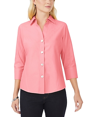 Shop Foxcroft Paityn Non-iron Shirt In Pink Peach