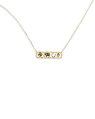 Bloomingdale's Fine Collection - Lucky Symbol Bar Necklace in 14K Yellow Gold, 18"