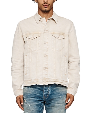 Purple Brand Embossed Denim Trucker Jacket In Khaki