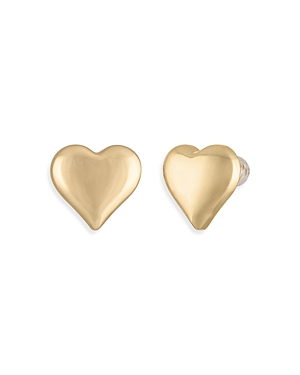 Shop Alexa Leigh Puff Love Heart Stud Earrings In 14k Gold Filled