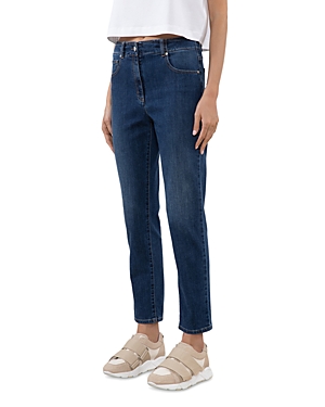 Shop Peserico High Rise Jeans In Ink Blue