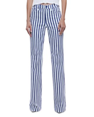 Alice and Olivia - Keira Mid Rise 70's Bootcut Jeans in Admiral Stripe
