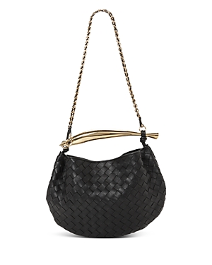 Bottega Veneta Small Sardine Leather Bag In Black/brass