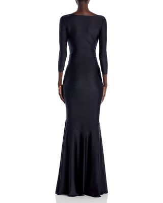 Ruched Front Three Quarter Sleeve Gown