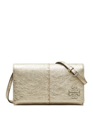 Tory Burch - McGraw Metallic Leather Wallet Crossbody