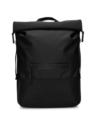 Rains - Trail Faux Leather Roll Top Backpack