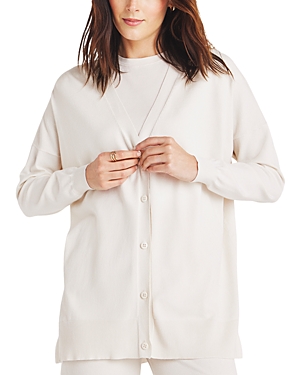 Splendid Loop Knit Open Front Cardigan In Moonstone