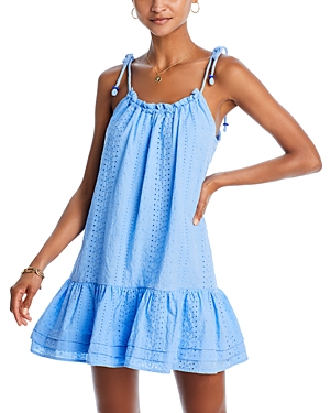 Poupette St Barth Billie Eyelet Mini Dress - 100% Exclusive In Light Blue