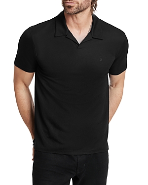 Shop John Varvatos Leroy Peace Pique Regular Fit Polo Shirt In Black