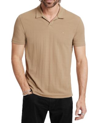 John Varvatos Leroy Peace Pique Regular Fit Polo Shirt In Brown