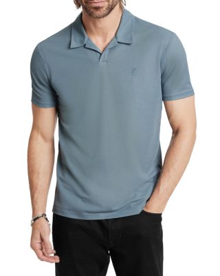 Leroy Peace Pique Regular Fit Polo Shirt In Steel Blue