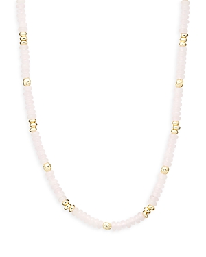 Shop Kendra Scott Delilah Strand Necklace In 14k Gold Plated, 16.5 In Gold Rose Quartz