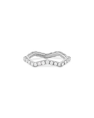 David Yurman - Stax Zig Zag Ring in Sterling Silver with Diamonds, 2mm