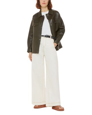 Wide Leg Cargo Jeans in White