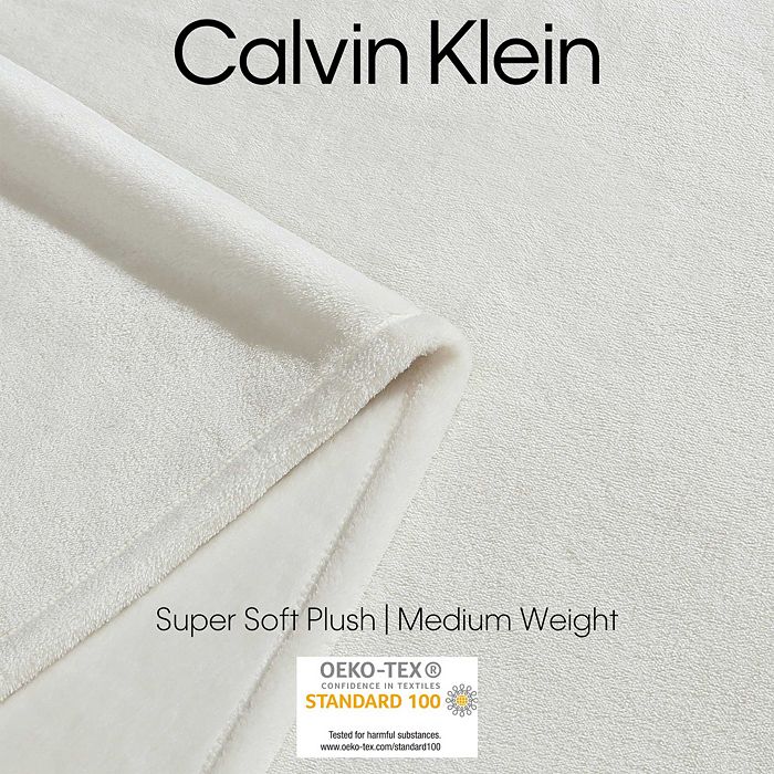 Calvin Klein Core Plush Solid Blanket, Queen In Ivory