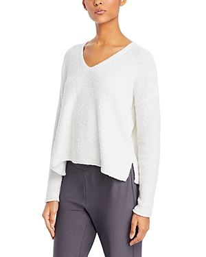 Shop Eileen Fisher V Neck Boxy Sweater In White