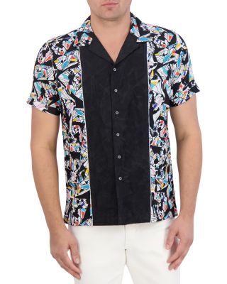 Robert Graham - Omura Print Blocked Short Sleeve Button Front Shirt