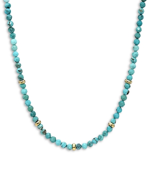 Zoe Lev 14K Yellow Gold Turquoise Bead Statement Necklace, 16-18