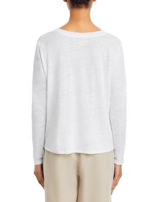 Linen Crewneck Long Sleeve Tee