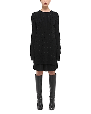 Shop Helmut Lang Cotton Ribbed Knit Mini Dress In Black