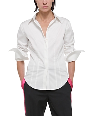 Shop Helmut Lang Darted Button Front Shirt In Optic White