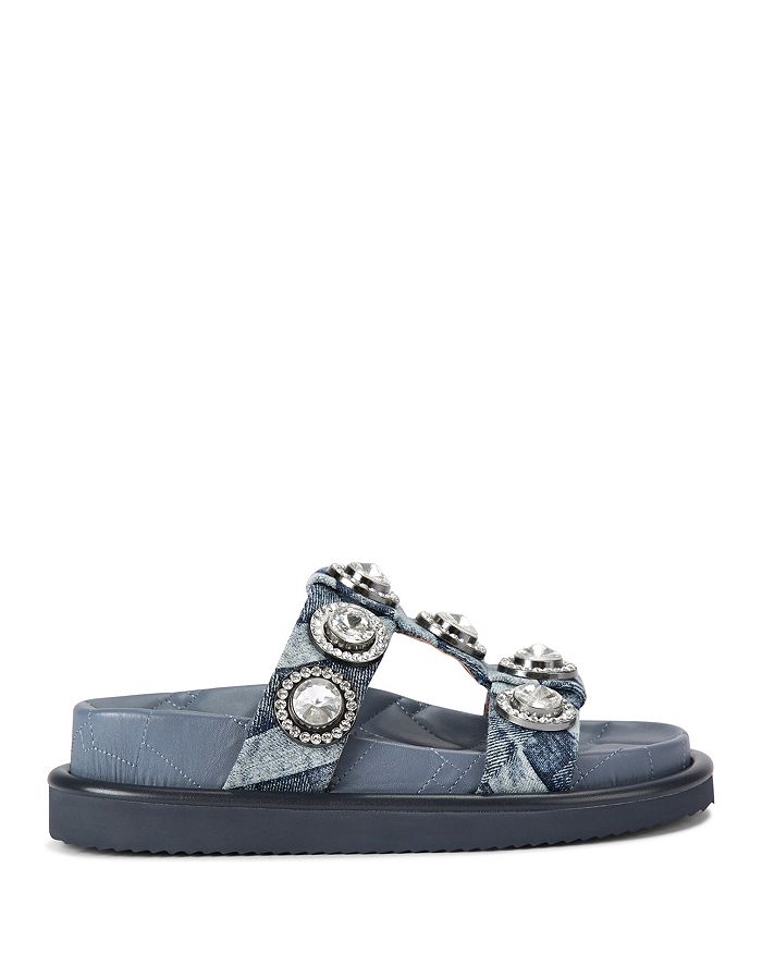 KURT GEIGER WOMEN'S ORSON EMBELLISHED PLATFORM SLIDE SANDALS 