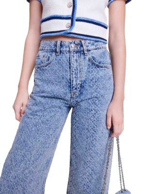 Pokkus High Rise Wide Leg Jeans in Blue