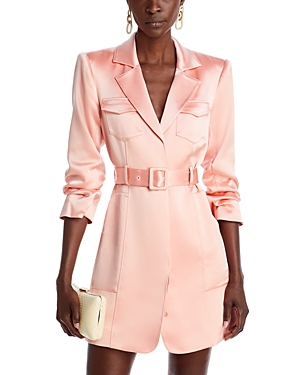 Shop Cinq À Sept Cinq A Sept Laith Belted Blazer Dress In Coral Pink