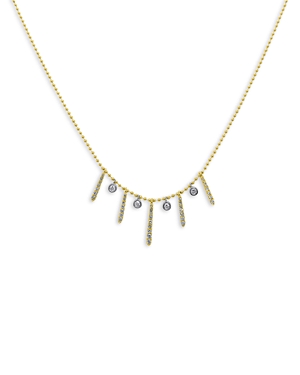 Shop Meira T Metro T 14k Yellow & White Gold Diamond Bar Necklace, 18 In Gold/white