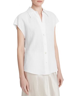 Linen Cap Sleeve Shirt