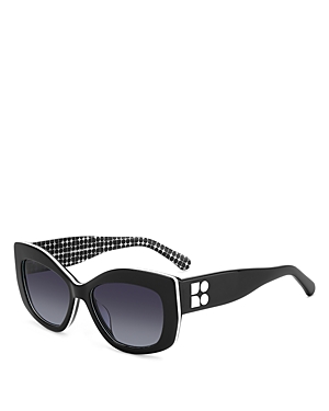 Shop Kate Spade New York Frida Rectangle Sunglasses, 54mm In Black/gray Gradient