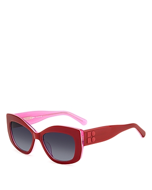 Shop Kate Spade New York Frida Rectangle Sunglasses, 54mm In Red/gray Gradient
