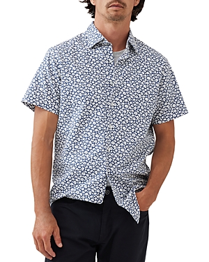 Bolton Street Slim Fit Printed Short Sleeve Button Front Shirt