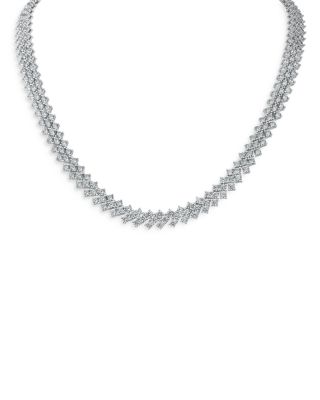 Kenneth Jay Lane - Round Chevron Collar Necklace, 16"